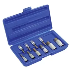 Laser Tools 3656 Hex Bit Set 3/8"D & 1/2"D 10pc Chrome Vanadium