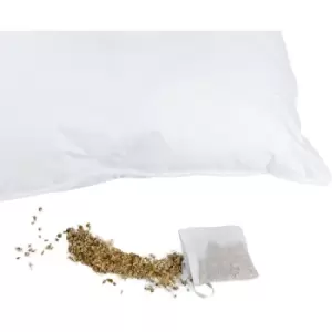 HOMESCAPES Set of Two Dried Camomile Filled Pouches for Homescapes Camomile Pillow - White - White