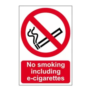 NO Smoking Including E-Cigarettes - PVC (200 x 300mm)