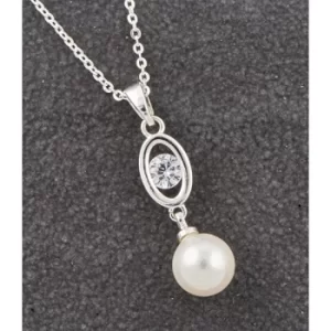 Elegant Diamond & Hanging Pearl Necklace