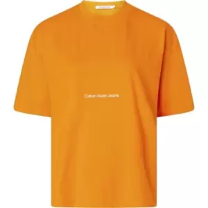 Calvin Klein Jeans Institutional Boyfriend T-Shirt Womens - Orange