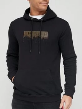 SikSilk Rhinestone Creep Overhead Hoodie - Black