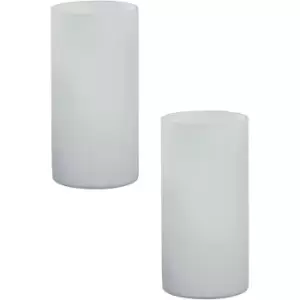 2 PACK Table Desk Lamp Shade White Glass Opal Matt In Line Switch E14 1x60W