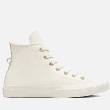 Converse Womens Chuck Taylor All Star Earthy Tones Hi-Top Trainers - Egret/Egret/Light Gold - UK 5