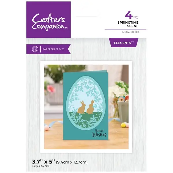 Crafter's Companion Die Set Easter Collection Springtime Scene Easter Egg Set of 4