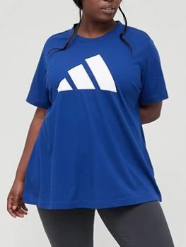 adidas Future Icons 3 Bar Tee (Plus Size) - Dark Blue, Dark Blue, Size 2X, Women