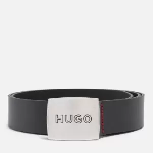 HUGO Logo-Engraved Leather Belt - 100cm