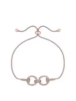 Jon Richard Rose Gold Plated Cubic Zirconia Link Toggle Bracelet