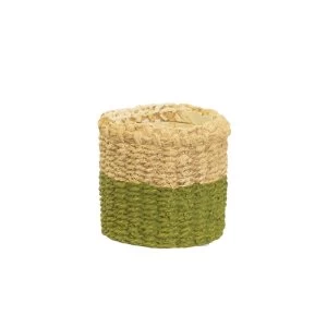 Sass & Belle Mini Green Dip Cement Basket Planter