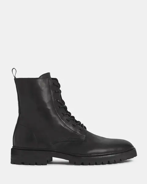 AllSaints Mens Leather Classic Smooth Tobias Boots, Black, Size: UK 10