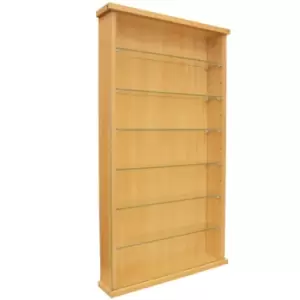 Techstyle Collectors Wall Display Cabinet With Six Glass Shelves Beech