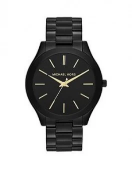 Michael Kors Black And Gold Detail Dial Black Ip Stainless Steel Bracelet Ladies Watch