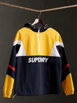 Superdry Colour Block Overhead Jacket, Yellow, Size 6, Women