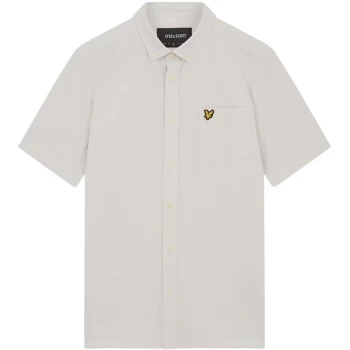 Lyle and Scott Short Sleeve Oxford Shirt - White