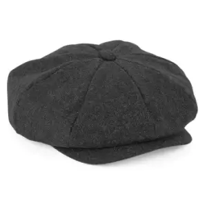 Beechfield Unisex Adults Melton Wool Baker Boy Cap (S/M) (Charcoal Marl)