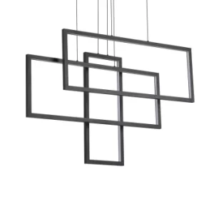 Frame LED Decorative Integrated Pendant Light Black, 93000K