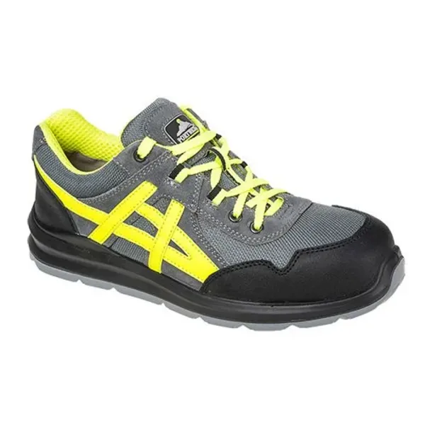 Portwest Steelite Mersey Safety Trainers FT50GRR36 Colour: Grey / Yellow