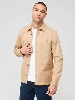 Tommy Hilfiger Heavy Twill Solid Shirt Jacket, Khaki Size M Men