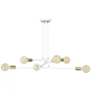 Emibig Vesio White Multi Arm Pendant Ceiling Light 6x E27