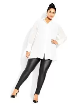 City Chic Amelia Tunic - White, Size 16, Women