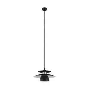 Pendant Ceiling Light Colour Black Satin Nickel Long Flex Bulb E27 1x40W