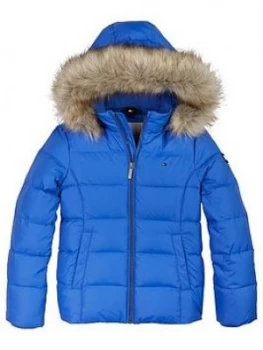 Tommy Hilfiger Girls Essential Faux Fur Hooded Jacket