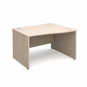 Maestro 25 PL Right Hand Wave Desk 1200mm - Maple Panel Leg Design