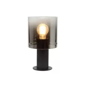 Table Lamp, 1 Light Table Lamp E27, Black, Smoke Fade Glass