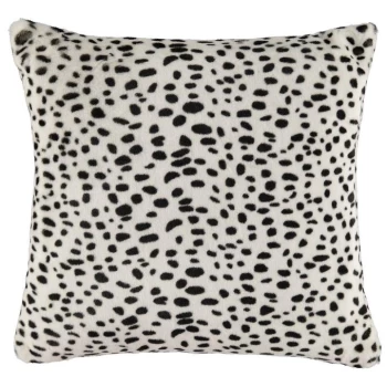 Biba Faux Fur Dalmatian Print Cushion - White