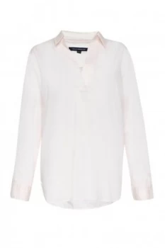 French Connection Oldnburg Stitch V Neck Shirt Magnolia