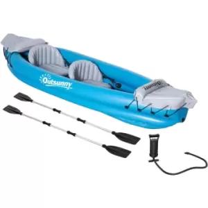 Outsunny - Inflatable Kayak Two-Person Inflatable Boat w/ Air Pump, Aluminium Oars