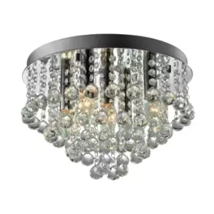 Alex Crystal Ceiling Light, Silver, 5x E14