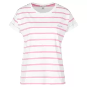 Barbour Womens Otterburn Stripe Tee White/Hibiscus 14