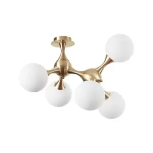 Ideal Lux Lighting - Ideal Lux NODI - Indoor Mutli Arm Ceiling Lamp 5 Lights Brass Satin, E14