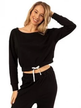 Dorina Tie Waist Pyjama Top - Black