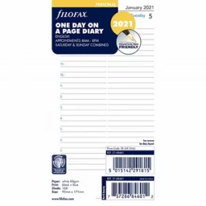 Filofax Refill Day Per Page Personal 2021 21-68441