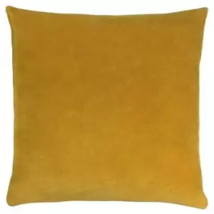 Furn Solo Velvet Square Cushion Cover (One Size) (Ochre Yellow) - Ochre Yellow