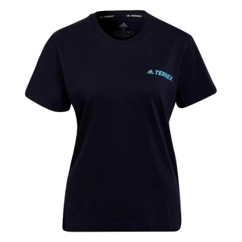 adidas Terrex Mountain Fun Graphic T-Shirt Womens - Blue