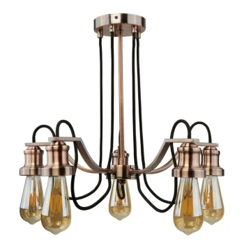 Searchlight Oliva - 5 Light Chandelier Black, Chrome Finish, E27