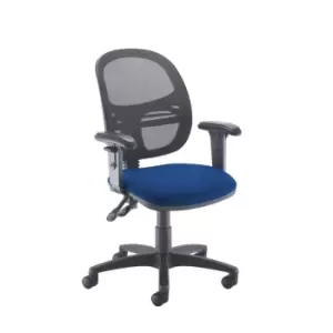 Dams MTO Jota Mesh Medium Back Operators Chair with Adjustable Arms - Blue