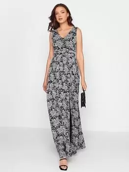 Long Tall Sally Long Tall Sally Sleeveless Maxi Dress With Front Split Black Floral, Black, Size 10, Women