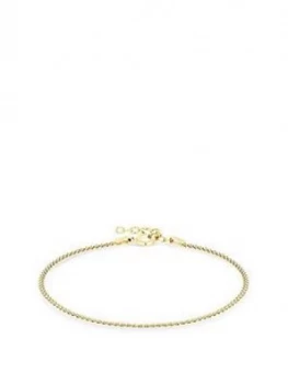 Simply Silver Sterling Silver 925 12Ct Yellow Gold Polished Mini Twist Chain Bracelet