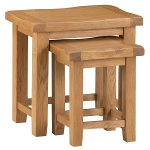 Robert Dyas Stockbridge Ready Assembled Large Nest of 2 Oak Tables