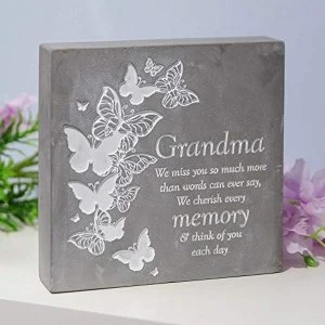 Thoughts Of You Graveside Smooth Concrete Plaque - Grandma