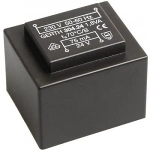 PCB mount transformer 1 x 230 V 2 x 12 V AC 1.80 VA 75 mA