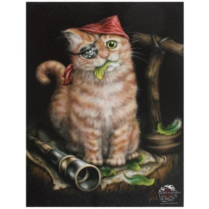 Small Pirate Kitten Canvas Picture by Linda Jones