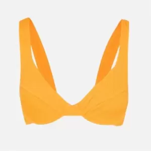 Missguided Fuller Bust Crinkle Underwire Bikini Top - Orange