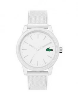 Lacoste Lacoste 12.12 White Dial White Fabric Strap Mens Watch, One Colour, Men