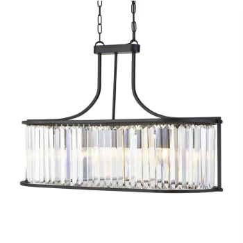 Searchlight Victoria - 5 Light Bar Pendant Matt Black, with Glass, E27