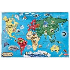 Melissa and Doug World Map Floor Puzzle 33 Pieces